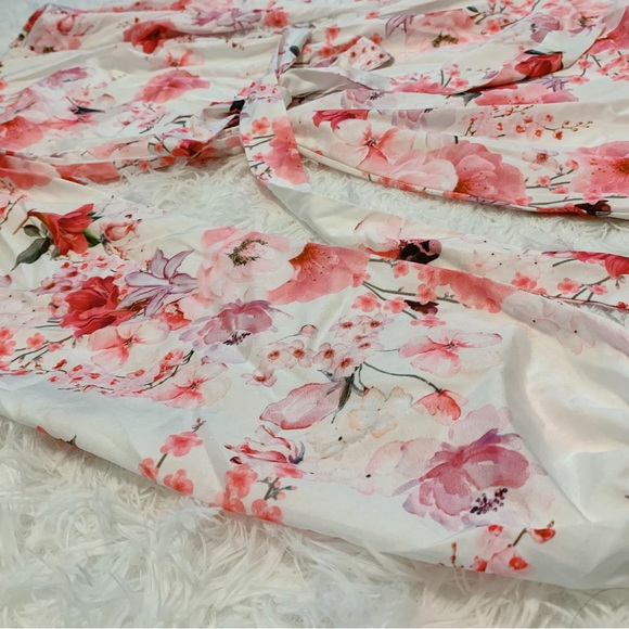 NEW Parisian Pink Floral Cherry Blossom Mini Dress - Picture 6 of 11